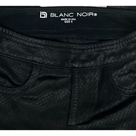 Blanc Noir Black Faux Snakeskin Leather Jegging Small Designer Legging USA‎ Made - Picture 5 of 6